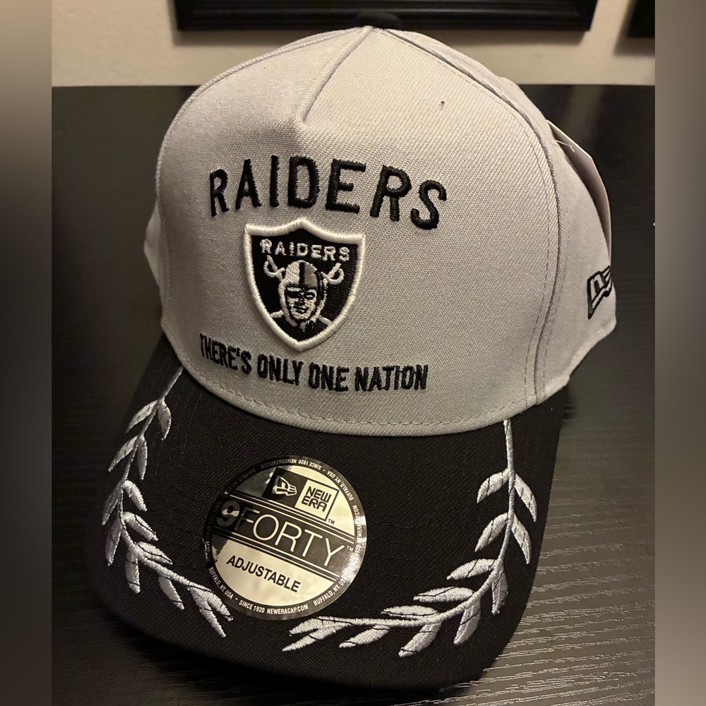 New Era Raiders Gray and Black 9FORTY Cap